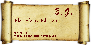 Bögös Géza névjegykártya