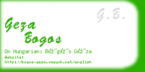 geza bogos business card